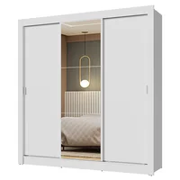 Closet Nobre 3 Puertas Correderas 1 Espejo Blanco