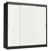 Closet Reno 3 Puertas Corredizas 4 Cajones Negro/Blanco