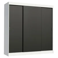 Closet Reno 3 Puertas Corredizas 4 Cajones Blanco/Negro