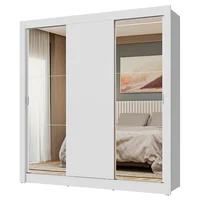 Closet Monaco 3 Puertas Corredizas 2 Espejos Blanco
