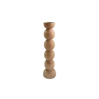 Candelabro Bolas Grande Madera 8x30.5 cm Café Olmo Just Home Collection