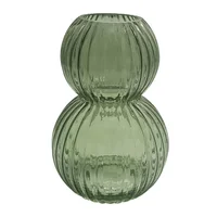 Jarrón Doble Esferico Vidrio 15x22.5 cm Verde Vibrance Just Home Collection