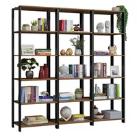 Armario Estante Organizador Multiuso Para Libros 177Cm Marrón/Negro