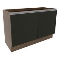 Mueble De Cocina Bajo Glamy 1.20M 2 Puertas Marrón/Negro