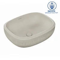 Lavamanos Vessel Cascade Corona Barú Texturizado con desagüe push up
