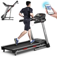 Caminadora Plegable GYMAX con Inclinación Automática de 15% y Altavoz Bluetooth