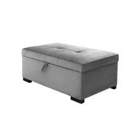 Puff Baúl Tapizado Gris