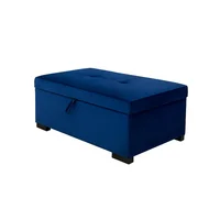 Puff Baúl Tapizado Azul