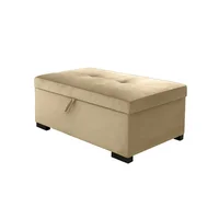 Puff Baúl Tapizado Beige