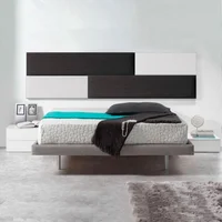 Cabecero Sencillo de Lujo Haifa 100X60 Microfibra Negro-Blanco