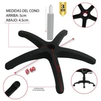 Partes para Sillas de Oficina Base O Araña de 60 cm Nylon