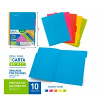 Carpeta Carta Colrs Surtidos x 10 piezas