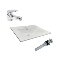 Kit Lavamanos Incrustar Farzi Petit 50X40+Grifería Mezclador Colomb Cromo