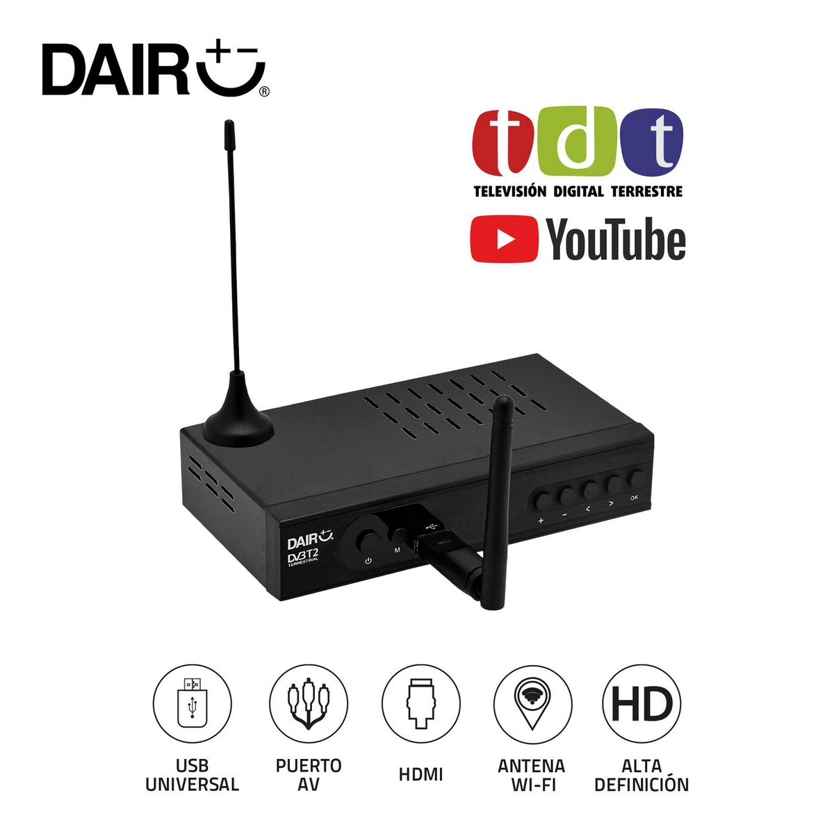 DAIRU - Decodificador Tdt Antena Y Acceso A YouTube Dairu