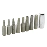 Set X9 Puntas Torx de Seguridad T8 a T40 Surtek Vástago 1/4''