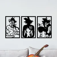 Set 3 Cuadros Goku Evolución Negro