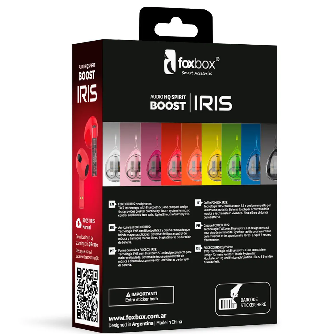 Audífonos Inalámbricos Tws Iris Negro Foxbox - Homecenter.com.co