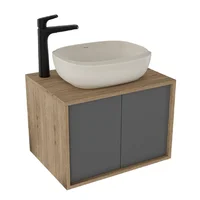 Mueble de Baño Lisboa Rovere/Plomo Con Lavamanos Cascade Corona