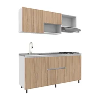 Just Home Collection Cocina Integral 1.80 Metros Holanda Sagano Incluye Mesón Poceta Izquierda con 4 Fogones a Gas Just Home Collection