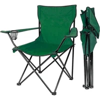 Silla Plegable Con Portavasos Camping Parque Exterior Verde