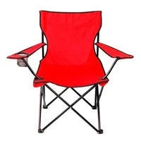 Silla Plegable Con Portavasos Camping Parque Exterior Roja