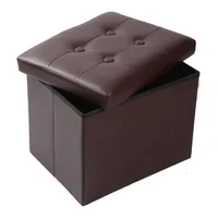Puff Plegable de Almacenamiento con Reposapiés