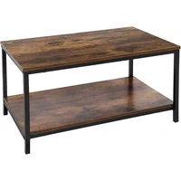 Mesa de Café Industrial de 2 Niveles con Estante