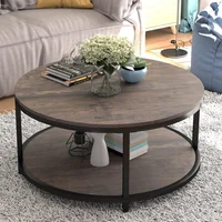 Mesa de Café Redonda Moderna de Dos Niveles para un Estilo y Funcional