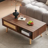 Mesa de Café Moderna de Estilo Mid Century con Almacenamiento Elegante y Funcional