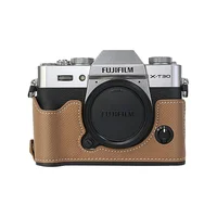 Funda Media Cámara BMAOLLONGB Piel Sintética Marrón para Fujifilm X-T30