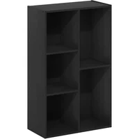Estantería Furinno De Cinco Cubos Reversible Color Negro Para Espacios Modernos