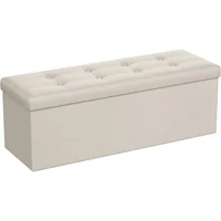 Taburete Plegable con Almacenamiento y Asiento Acolchado