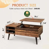 Mesa de Auxiliar con Compartimento Oculto y Estante Ajustable