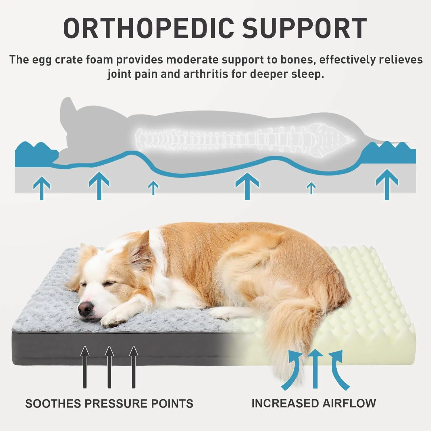 Cama Impermeable para Perros Grandes con Soporte Ortopédico Rosa 3