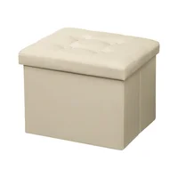 Taburete Plegable con Almacenamiento y Reposapiés