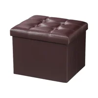 Taburete Plegable Multifuncional con Almacenamiento y Reposapiés