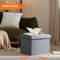 Taburete Plegable con Reposapiés y Almacenamiento
