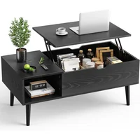Mesa de Café con Tapa Elevable y Compartimento Oculto