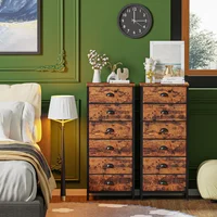 Cómoda Alta de 6 Cajones y Mesa de Noche para Dormitorio
