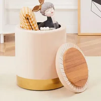 Puff Multifuncional con Almacenamiento y Base de Metal
