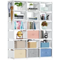 Estante de Libros de 18 Cubos Mavivegue con Almacenaje Ajustable y Diseño Modular