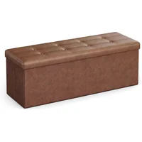 Taburete Plegable Almacenamiento con Asiento Acolchado