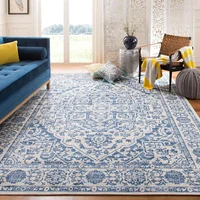 Alfombra Resistente Safavieh 244 x 305 cm Azul Marino Gris Colección Brentwood