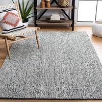 Alfombra Safavieh de Lana Hecha a Mano 183 cm x 183 cm Negra y Marfil Moderna