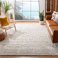 Tapete Cuadrado Safavieh Arizona Shag 97 cm Marfil y Beige Estilo Marroquí