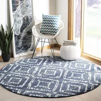 Alfombra Redonda Safavieh Azul Marfil 91 cm Estilo Vintage Resistente y Moderna