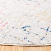 Tapete Safavieh Tulum Redondo 91 cm Marfil/Azul Diseño Bohemio Marroquí Fácil Cuidado
