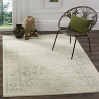 Alfombra Safavieh Antideslizante Fácil Cuidado 183 x 274 cm Marfil Verde Salvia Oriental