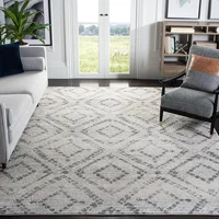 Alfombra Lavable Antideslizante Adiva Rugs 183 cm Cuadrada Gris Claro y Gris Diseño Moderno