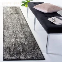 Alfombra Lavable Antideslizante Adiva Rugs 66x274 cm Azul Marfil Diseño Oriental